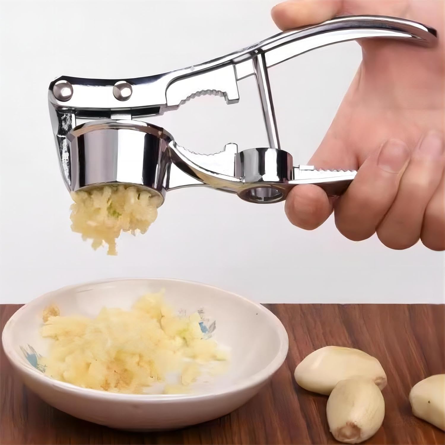 KINTEGOOD 5 in 1 Garlic Press Stainless Steel, MultiUse