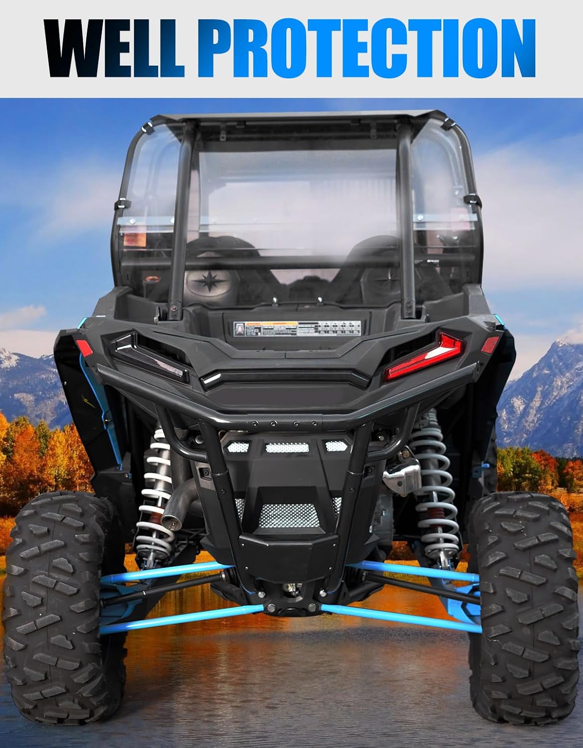 A & UTV PRO Rear Bumper Low Profile Heavy Duty Brush Guard with 2019-2025 Polaris RZR XP 1000/4 1000 /Turbo/XP 4 Turbo Replace #2884020-458