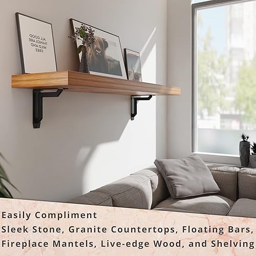 Miniatura 6 de Starby Lucca Designer Series - Soportes decorativos resistentes de servicio pesado para repisas de chimenea y encimeras. Ménsulas bellamente