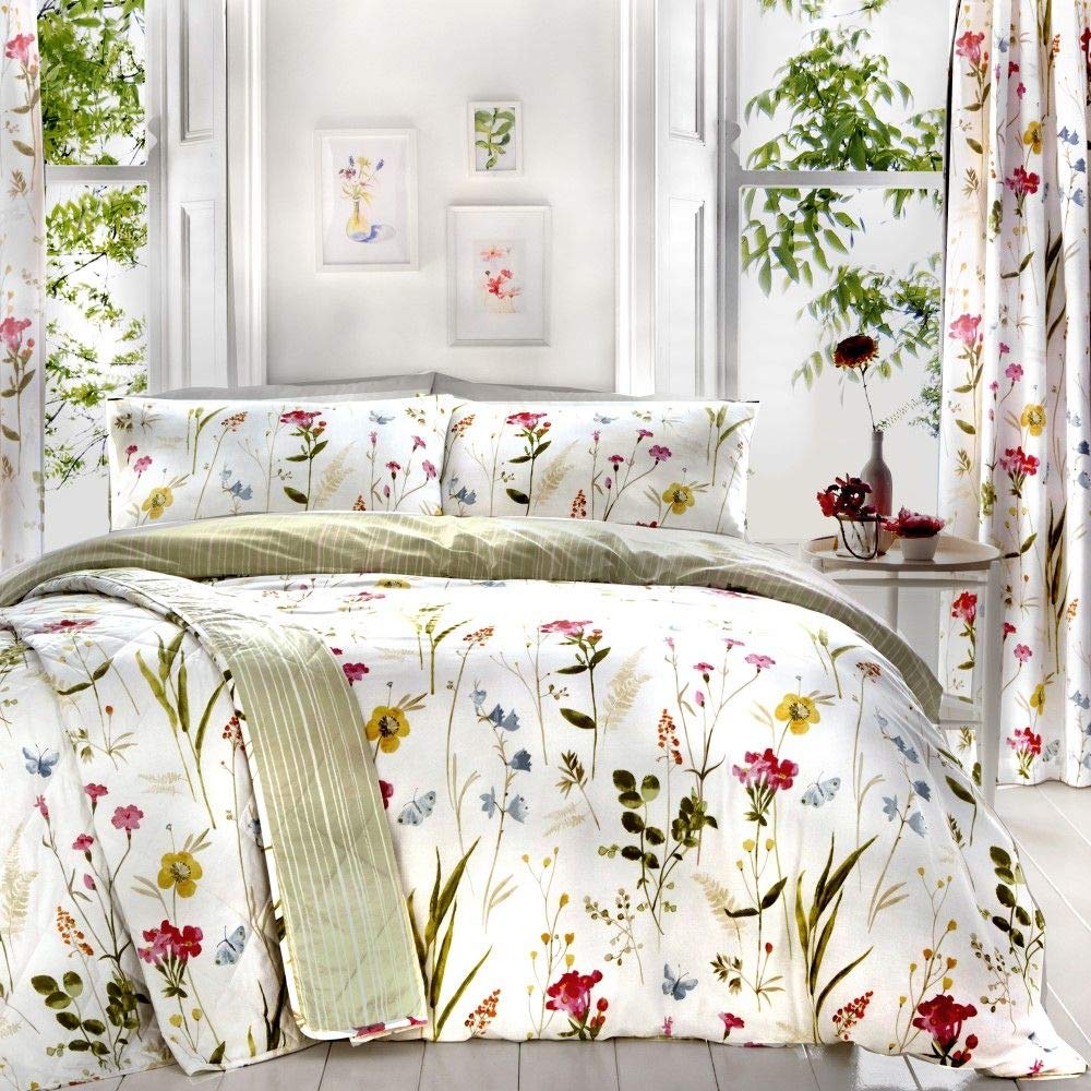 Spring Glade Polyester Floral Duvet Cover Set with Pillowcases Included