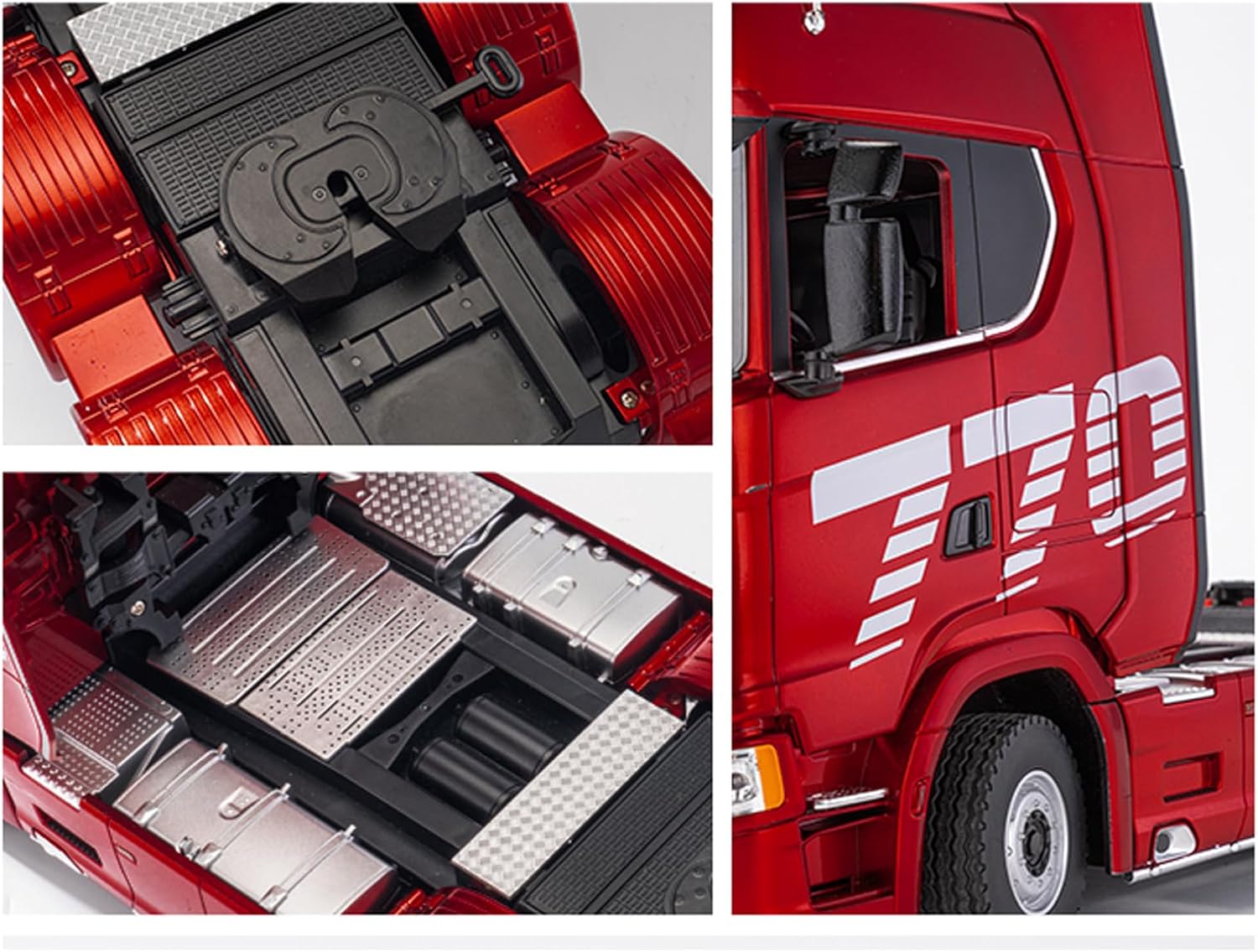 19Channels 770S Hobby RC Tractor Truck Toys 1/18 Scale Light Sound Effects Remote Control Lorry Car Vehicle Trailer for 14y+ Beginners Adults + (6-Wheels)