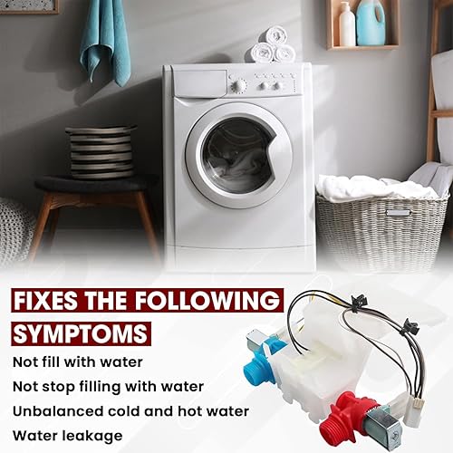 Miniatura 5 de W10144820 Válvula de entrada de agua para lavadora - Compatible con Ken-more, Whirl-pool, May-tag, Ama-na Números de pieza de repuesto AP6015761,