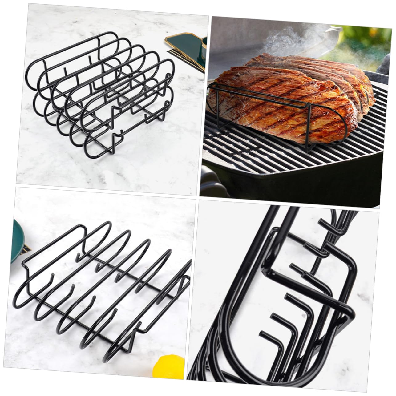 VICASKY Per Barbecue Portatile Supporto per Cottura all per Arrosti e Costolette Facile da Pulire e Resistente