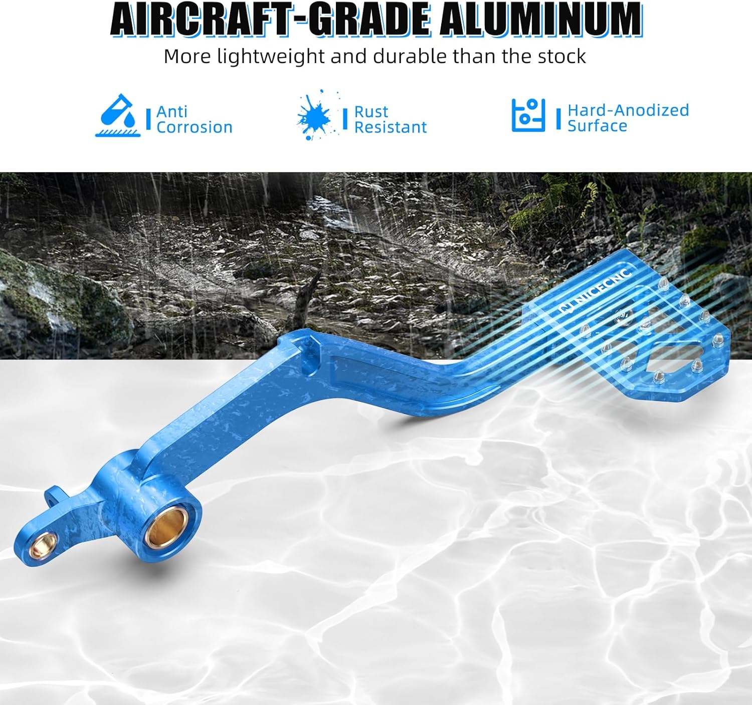 NICECNC Motorcycle Rear Brake Lever Compatible with Yamaha YFZ450 2017,YFZ450R 2009-2024 Blue,Anti-Slip Design Rear Brake Pedal