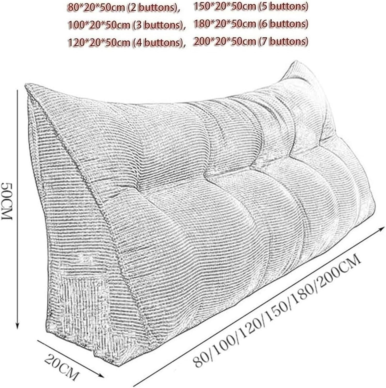 Wzglod Triangular Headboard Pillow Large Headboard Wedge Reading Pillow, Bedside Throw Cushion with Removable Cover-