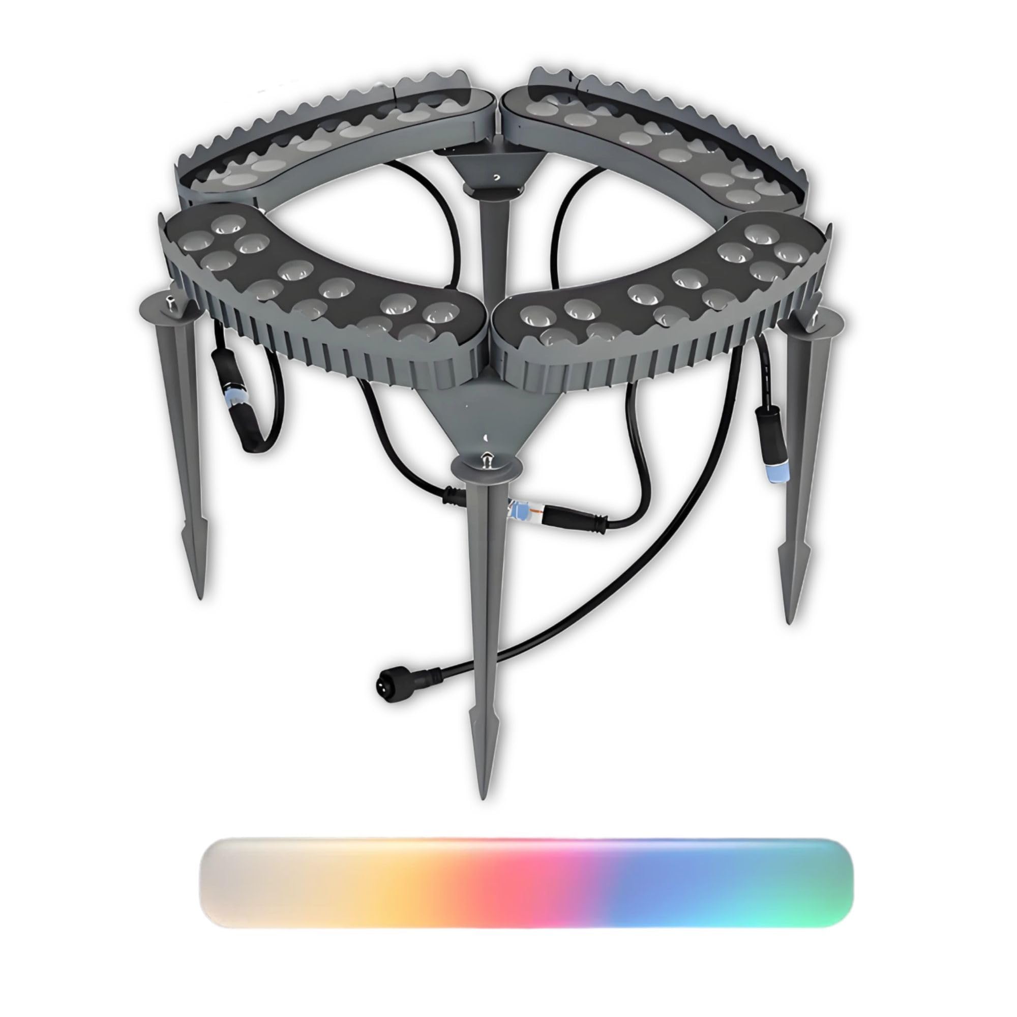 Opaeroo Exterior Yard Lighting, 12w 24v Low Voltage Led Ring Lights for Tree & Palm Landscape, Ip65 Waterproof Outdoor Accent Lights Blue 4lights