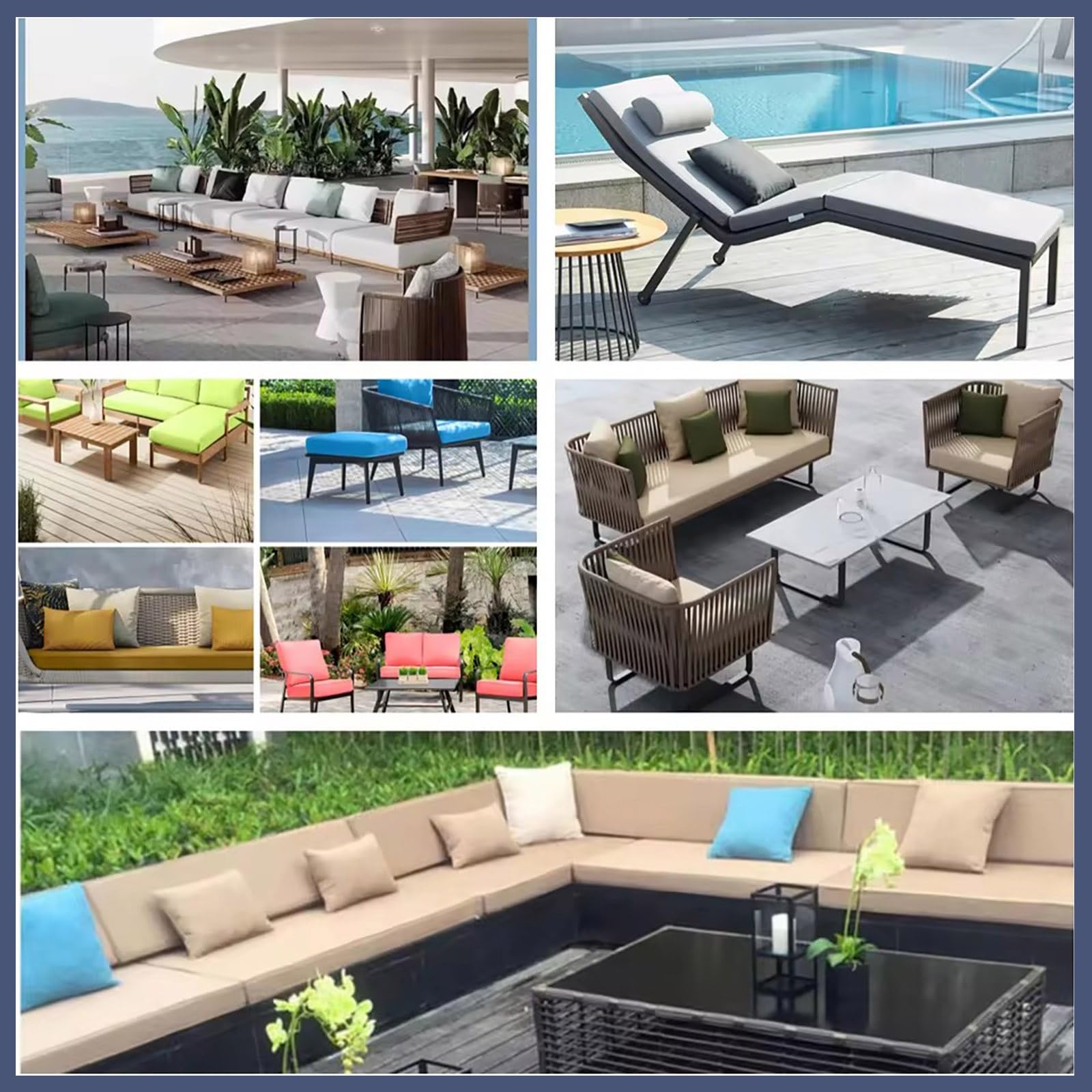 Cuscino per panca da giardino antiscivolo, 90 x 50 cm, 120 x 40 cm, 140 x 40 cm, 110 x 40 cm, impermeabile, per interni ed esterni, giardino, cortile, finestra (grigio, 70 x 35 x 5 cm)