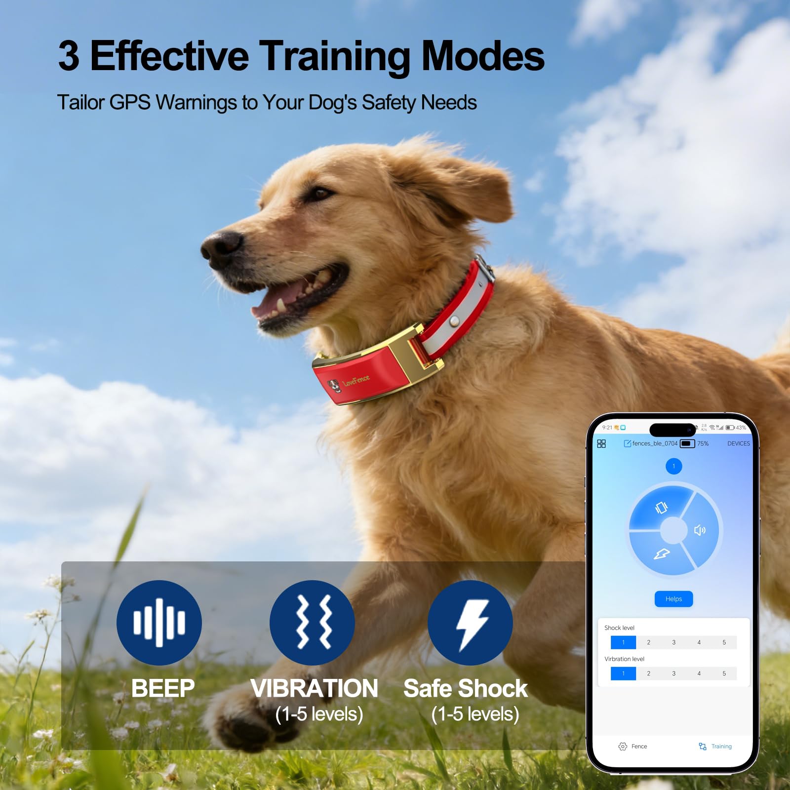 Wireless Electric GPS Dog Collar Fence for Dog with Free App: Upgrade Invisible Pet Shock Barrier Containment System Yard Outdoor Perimeter - Stubborn Dog Train Bluetooth Collar for Dog Parent - image 7