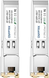 1.25G SFP RJ45 Copper Module, 10/100/1000BASE-T Gigabit SFP to RJ-45 Mini-GBIC Ethernet Transceiver for Ubiquiti UF-RJ45-1G, MikroTik, Supermicro Reach 100m - 2Pack