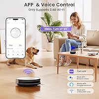 Vista 7 de OKP Robot Aspirador K5B, Super Delgado, Succión Potente, Horarios de Limpieza, Autocargable, Aspiradoras Robóticas con Control Wi-Fi/App/Alexa