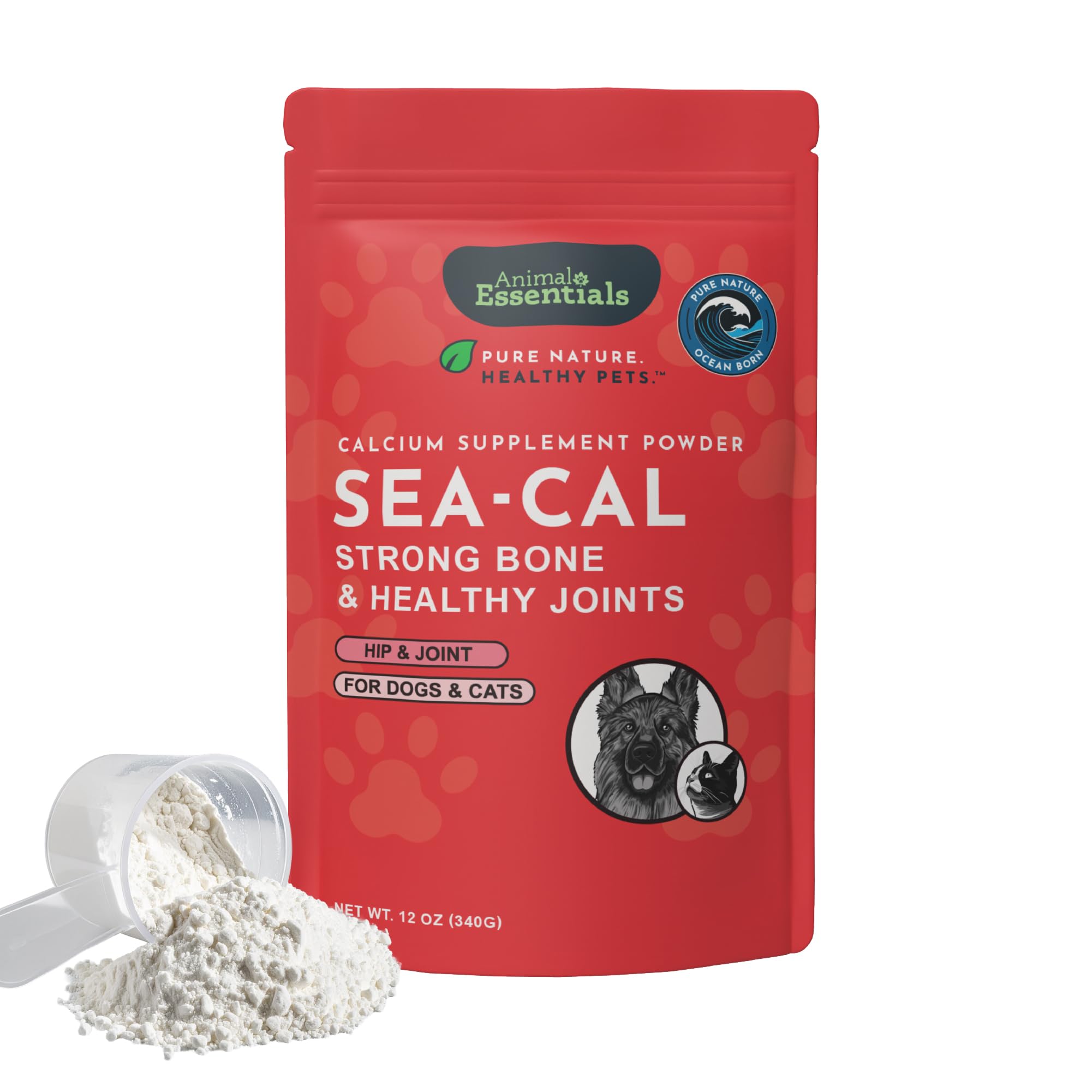 Animal Essentials Seaweed Calcium - Supplement for Dogs and Cats, High Digestibility, Pure Clean Icelandic Seaweed Calcium, Free of Lead and Hormones, Lab Tested, Magnesium - 12 Oz (Pack of 1)