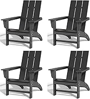 Vista 17 de Silla Adirondack de Madera Sintética Adiromoti, Sillas de Patio Resistente a Todo Clima, Aspecto de Madera, Silla Pre-Ensamblada para Fuego al Aire