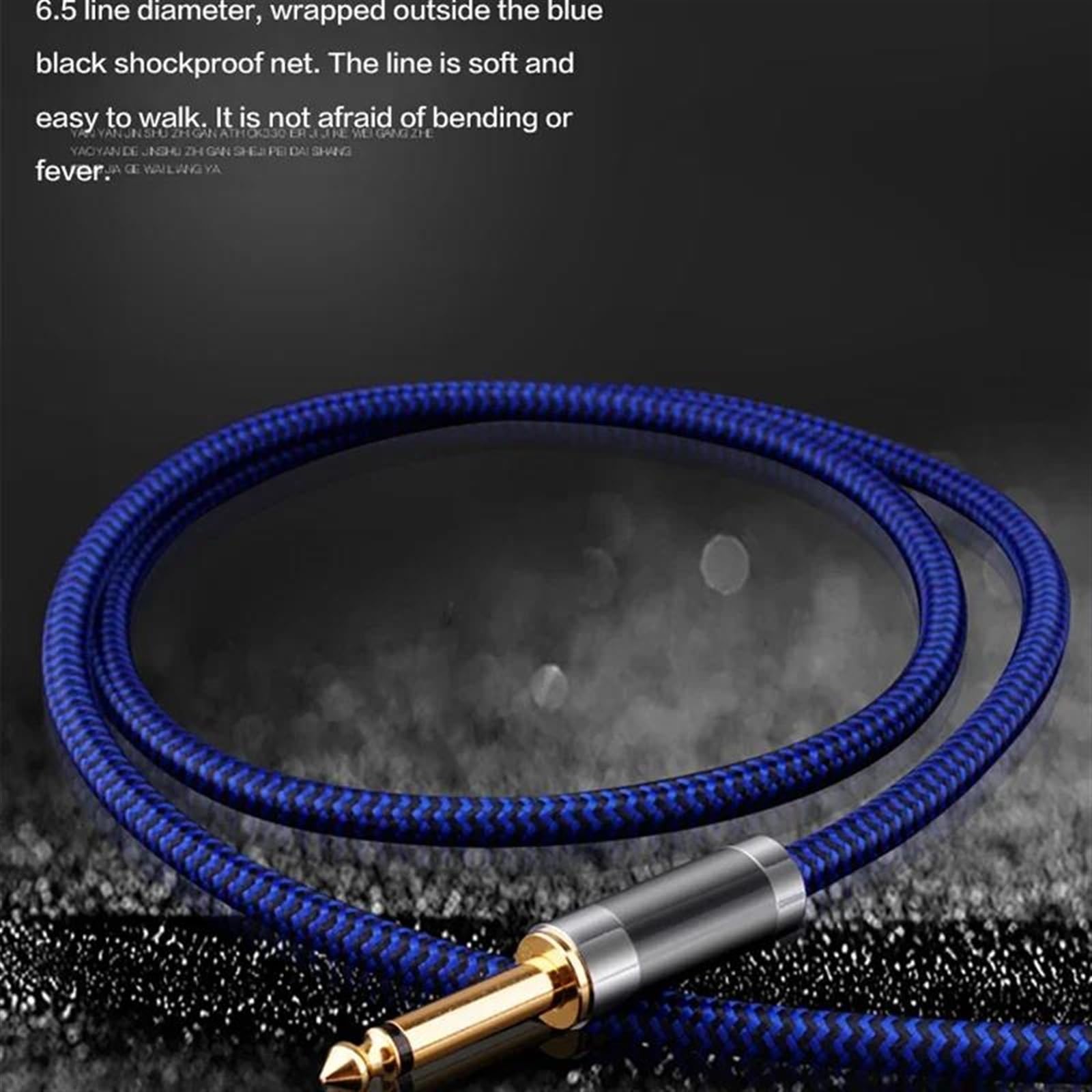 Cavo Strumento per Chitarra Cavo Doppio Da 6,5 ​​mm A Doppio Da 6,5 ​​mm Jack TS Da 1/4" Cavo Da 2 6,5 Mm A OFC Per Amplificatore Mixer Organo Elettronico Chitarra(1.5m)