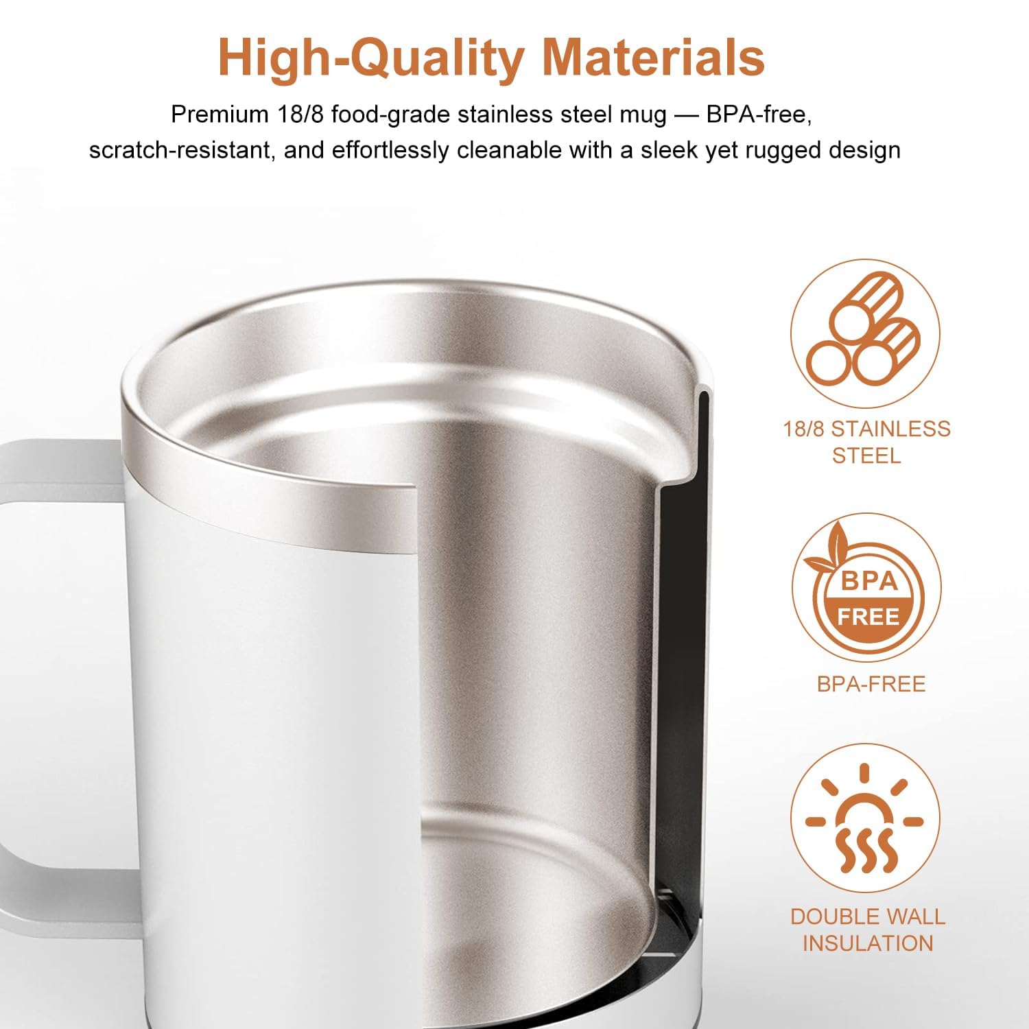 Scaldabicchiere, scalda-tazza da caffè, scalda-caffè portatile autoriscaldante per scrivania, Smart Cup 2 impostazioni di temperatura, tazza elettrica alimentata tramite USB, adatta per varie tazze