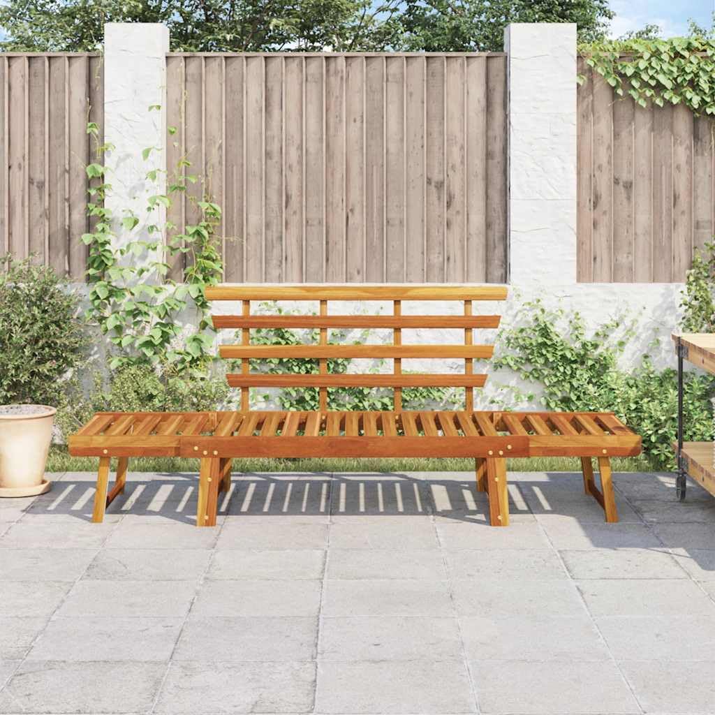 Fengshui 2-in-1 Gartenbank 190 cm Massivholz Akazie | Verstellbare Seitenteile, Sonnenliege, Sitzbank, für Außenbereich, geölt