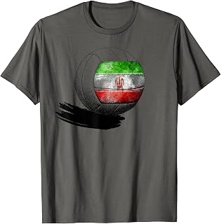 Vintage Volleyball Iran Flag T-shirt Iranian Pride