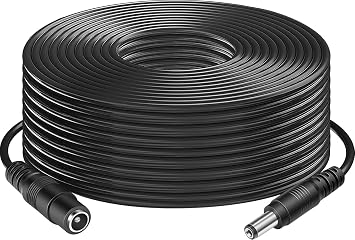 DC Power Extension Cable, 12V DC Extension Cord 2.1mm x 5.5mm Male to Female Power Cord for CCTV Security Camera, Power Supply, IP Network Camera, Dvr Standalone 50ft