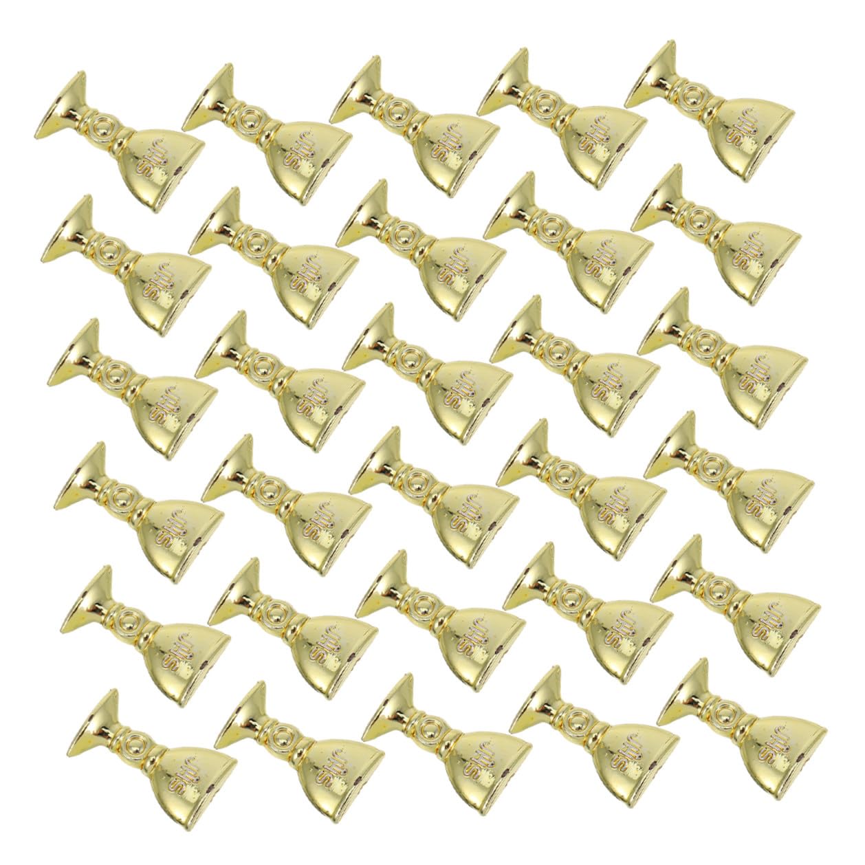 Copas de plástico doradas mini ligeras para decoración de bodas y eventos festivos