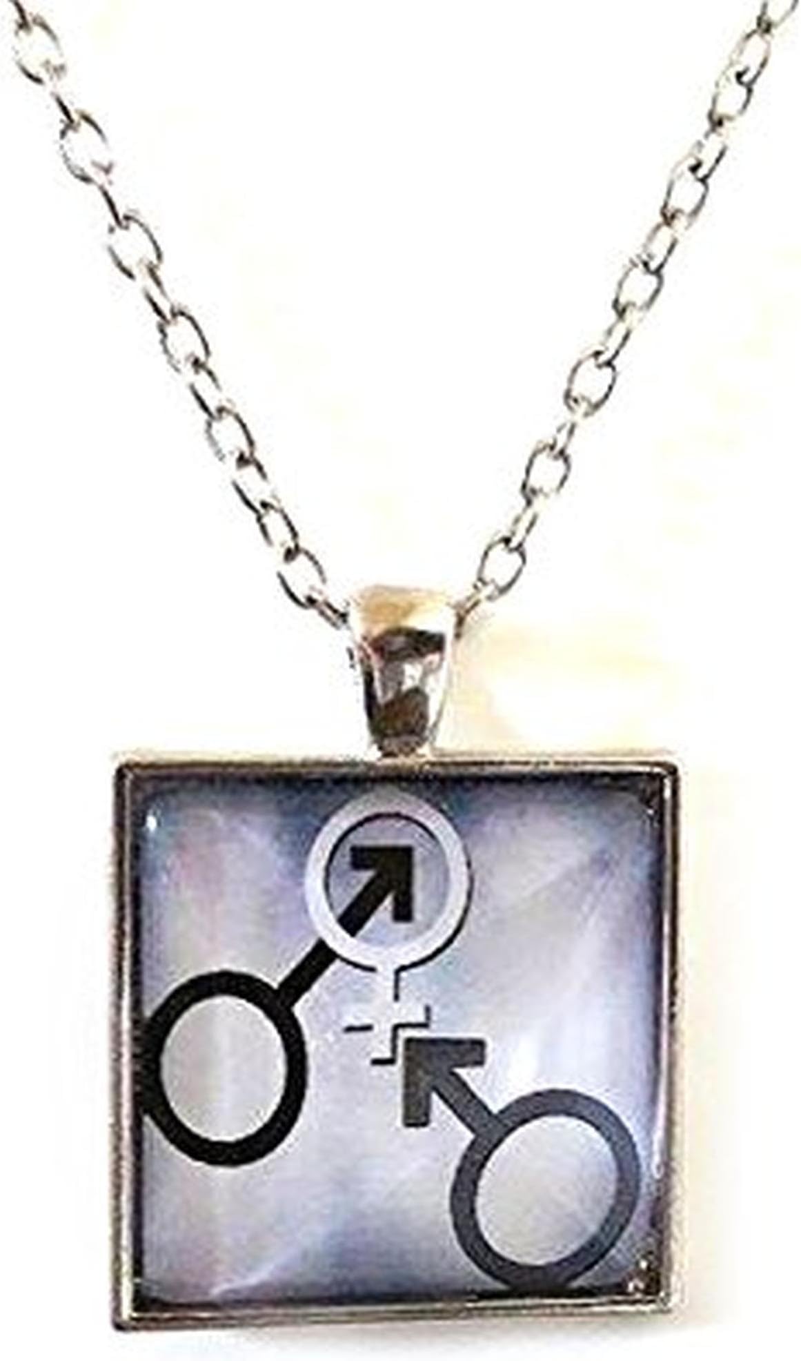 Square Cuckold Emblem Pendant on Silver Colored Chain