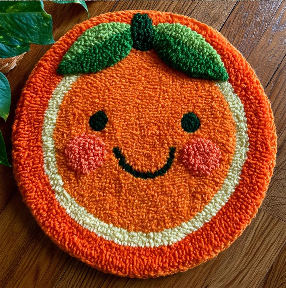 kitphoenix DIY Rug Kit Smiling Orange