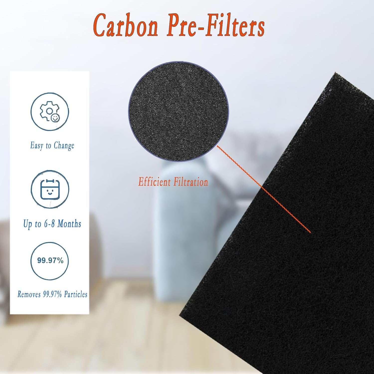 Replacement Filter for Sears/Kenmore 83190: Fits Air Purifier Models 85250 83250, 2 H13 Filters + 4 Activated Carbon Pre-Filters - Image 5