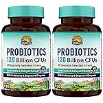 Vitalitown Probiotics 120 Billion CFUs | 36 Strains, with Prebiotics & Digestive Enzymes for Men Women | Shelf Stable | Digestive & Immune Support | Vegan | 60 Delayed Release Veg Caps