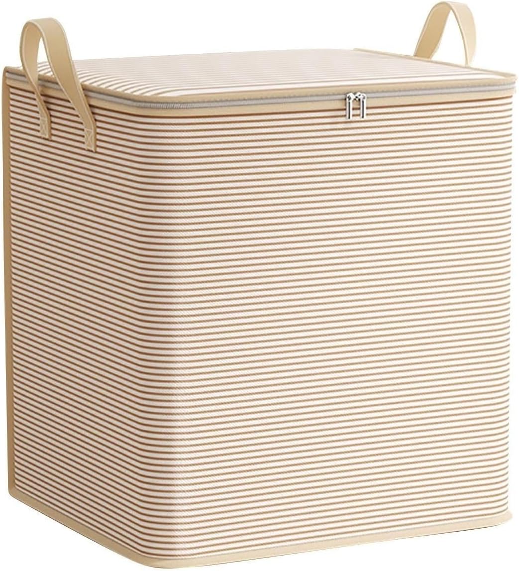 Storage Bag for Clothes Bedding Storage Bags Folding Clothes Portable Wardrobe Storage Box with Reinforced Handle Zipper Storage Container(Yellow,50x40x50cm)