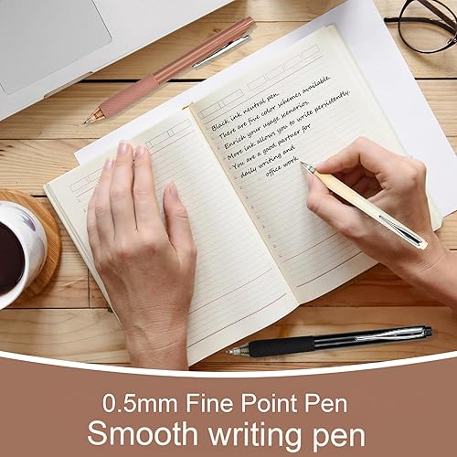 Miniatura 4 de Bolígrafos de gel de tinta negra de 0.020 in, bolígrafo de escritura suave de punta fina con agarre cómodo, adecuado para estudiantes, oficinas,