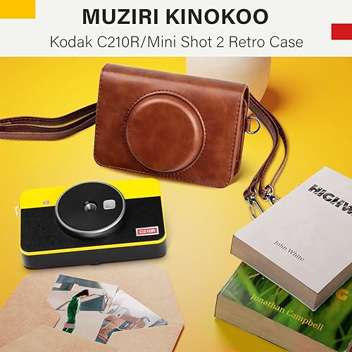 Miniatura 8 de MUZIRI KINOKOO Kodak Mini Shot 2 Retro - Funda protectora de piel sintética compatible con Kodak C210R  Mini Shot 2 Retro 2 Retro 2 en 1, impresora