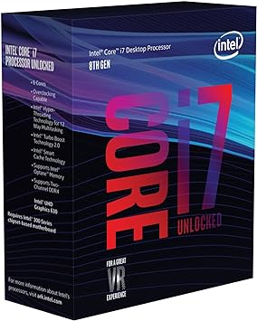 Intel Core i7-8700K Desktop Processor 6 Cores up to 4.7GHz Turbo Unlocked LGA1151 300 Series 95W