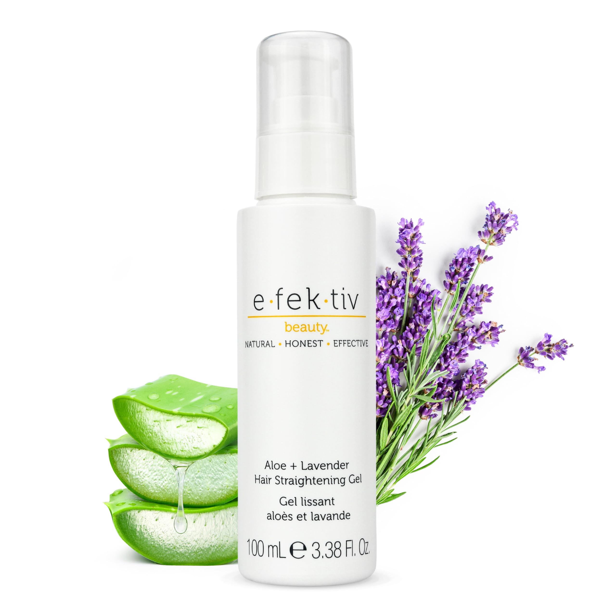 e.fek.tiv beauty Aloe Plus Lavender Hair Straightening Gel - Flexible, Natural Hold - Protective Plant Based – Smooth Infusion - Travel Size Hair Gel