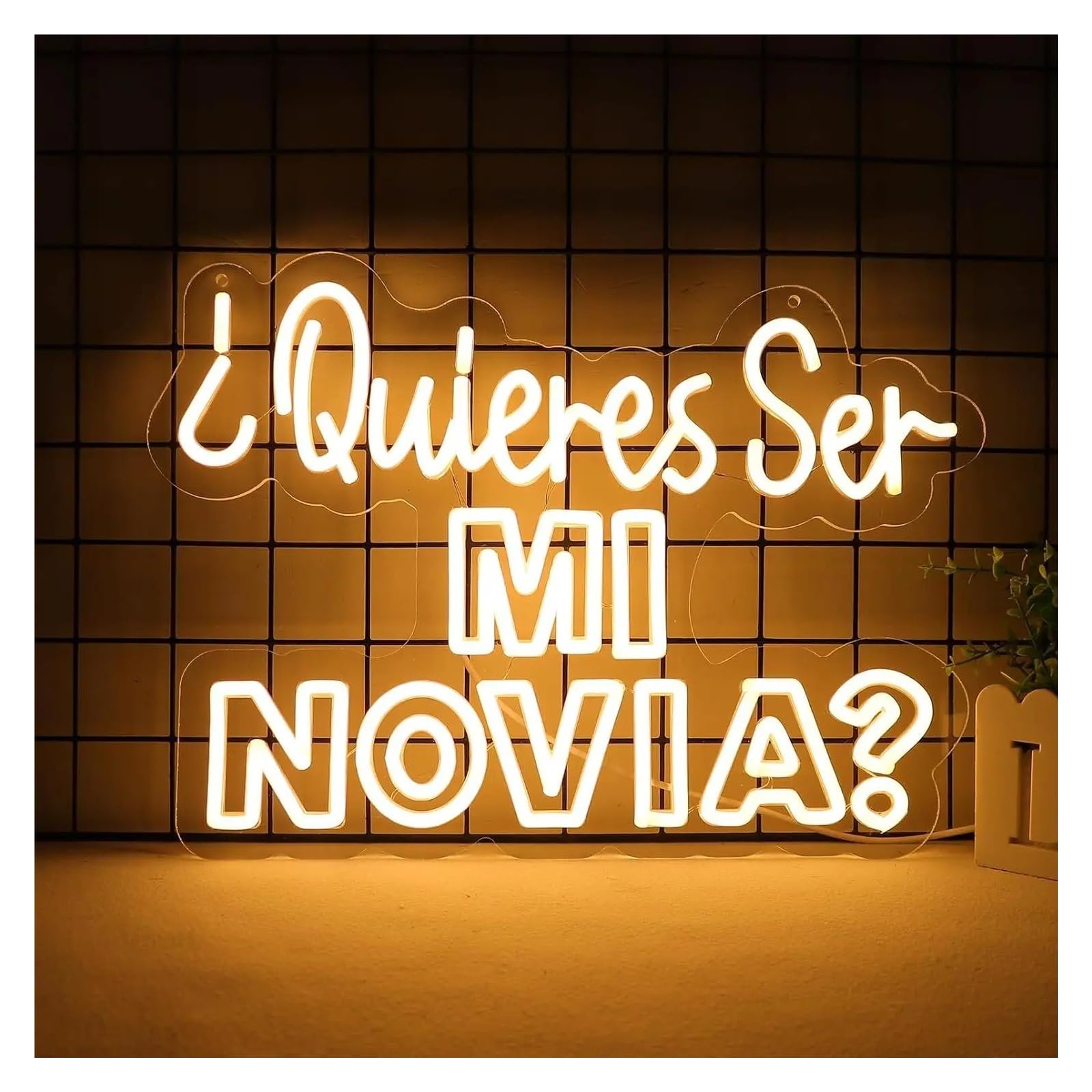 Decoración Lámparas Quieras Ser Mi Novia Letrero De Neón USB Propuesta Española Luz LED Regulable Para Aniversario De Bodas Decoración De San Valentín 15.75inx11.4in