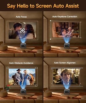 Magcubic Mini Projector 4K 8K 1080P Supported Portable Projector WiFi 6 Bluetooth 5.4 600 ANSI Auto Focus 12 W Speaker 180° Rotation Smart Projector Mobile Phone Home Cinema