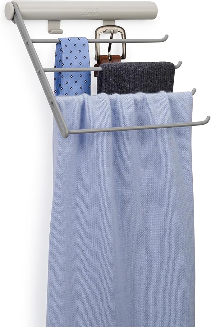 Joseph Joseph Orderly Gürtel, Krawatten und Schals Halter, Kleiderschrank Organizer, 4 Stangen, 2 Haken