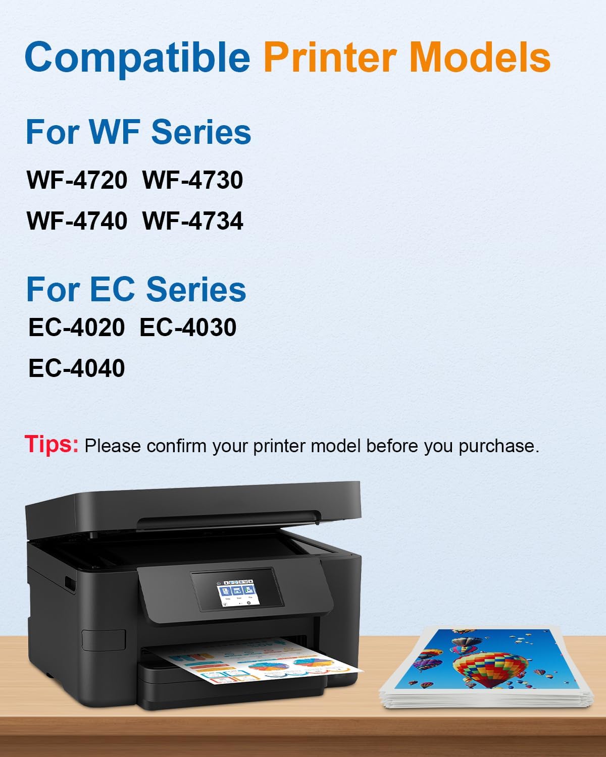 Ink Cartridges Combo Pack Remanufactured Replacement for Epson Ink Cartridges for Epson Printer Workforce Pro WF-4740 WF-4730 WF-4720 WF-4734 EC-4020 EC-4030, 4 Pack High Yield