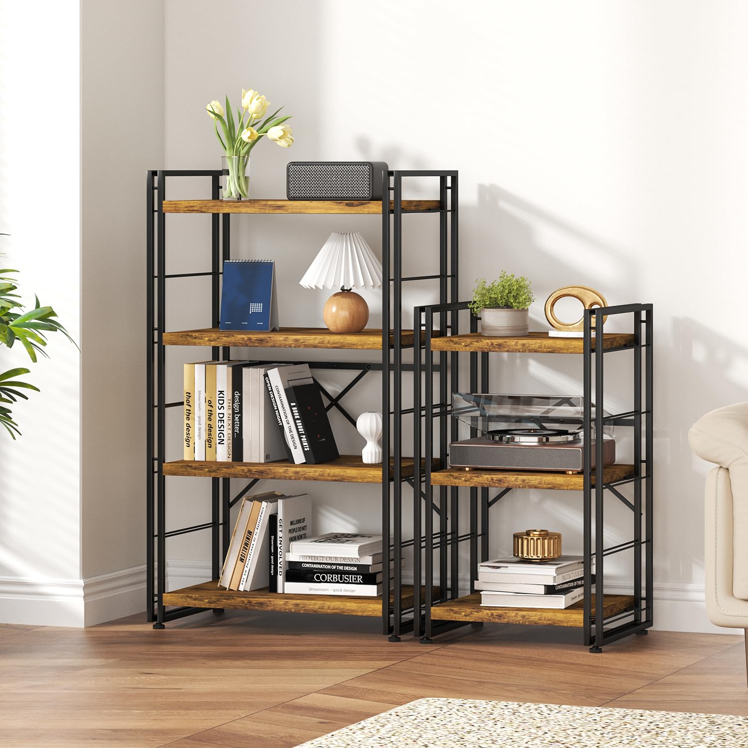 XINYF オープンシェルフ スチールラック 連結 3段 100×30×80 Amazon｜XINYF【広げるだけで組立簡単】スチールラック 棚板の連結で