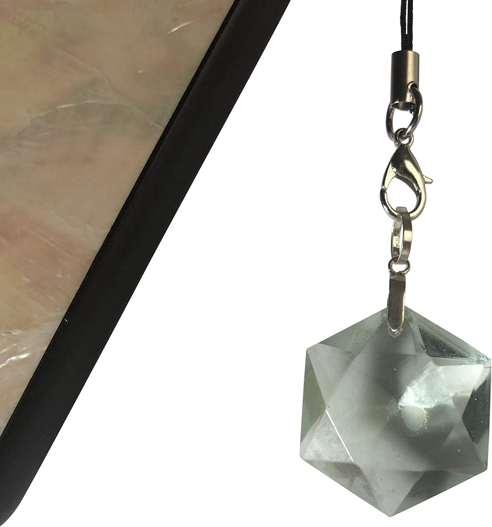 Green Obsidian Faceted Star of David Solomon Seal Pendant - Crystal Clear Miracles Healing - Powerful Blessing - Hand Faceted Natural Stone