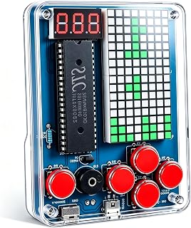 DIY Spielekonsole Löten Bausatz, Retro Handheld Spielekonsole mit Tetris, Löten Lernen Set, 4 Klassische Spiele Handheld Game, Lötset für Erwachsene Studenten Kinder