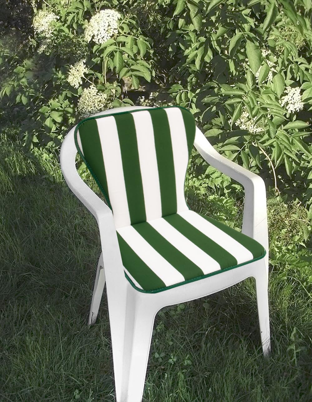 ARREDIAMOINSIEME-nelweb Cuscino Coprisedia Universali Giardino Bar Ristorante Hotel 100% Made In Italy mod.VIOLINO FASCIATO VERDE