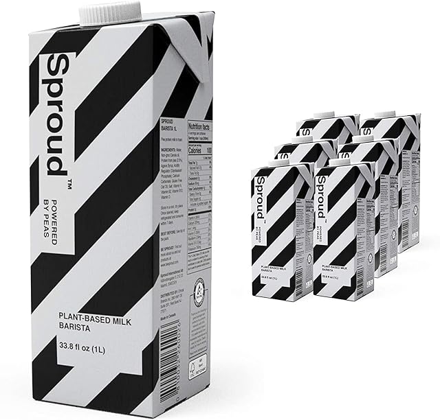 SPROUD - Plant-Based Milk, Low Sugar, Low Carb, High Protein, Long Life, Powered by Peas, Rich, Foamy and Easy to Froth (Barista) (6 x 1L)