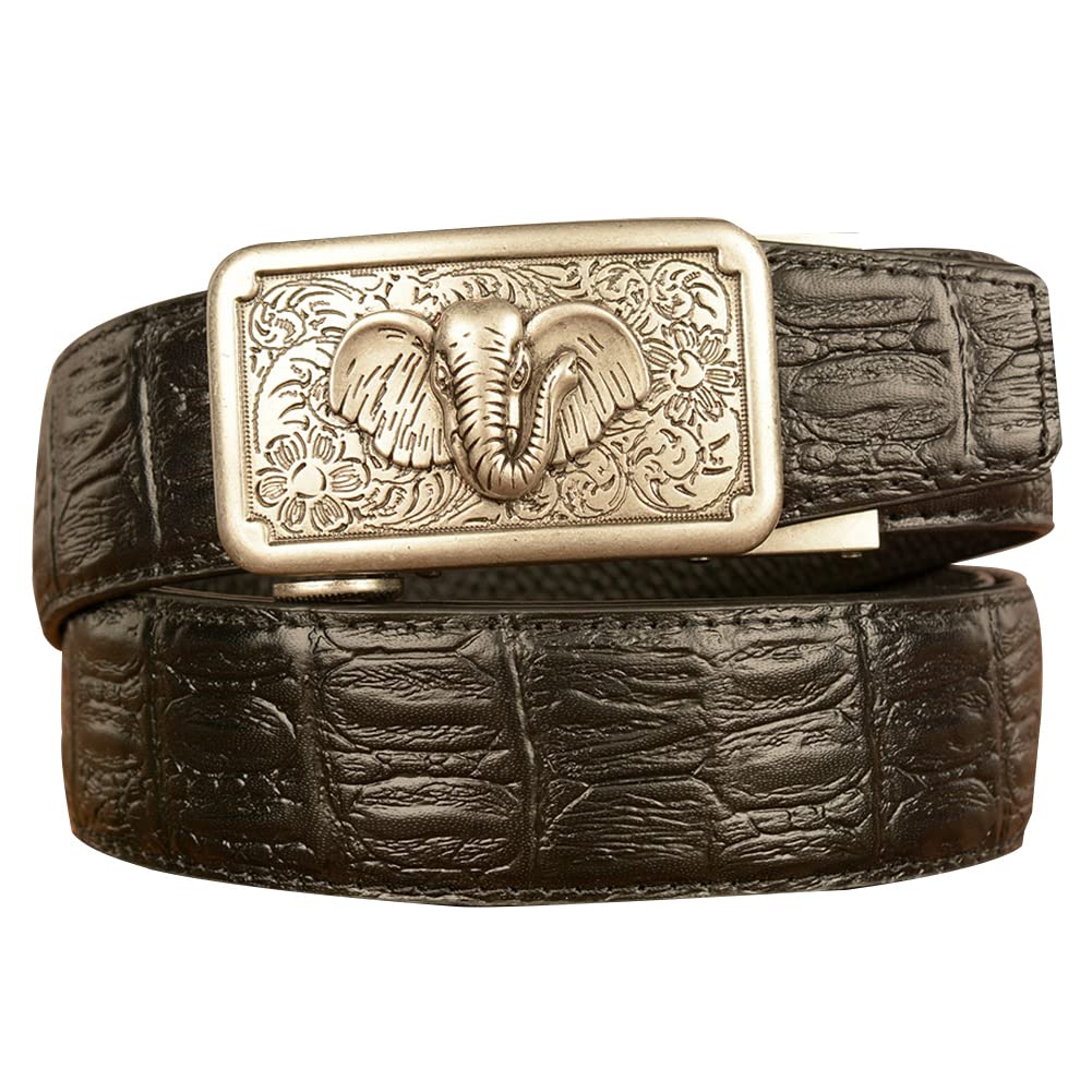 BDAYEK Men's Belt Men'S Automatic Buckle Belt Antioxidant Stretch Colourful Ratchet(B,110Cm/43Inch)
