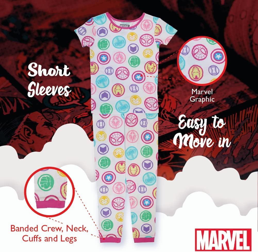 Marvel unisex-child 2-piece Snug-fit Cotton Pajama Set, Soft & Cute for Kids