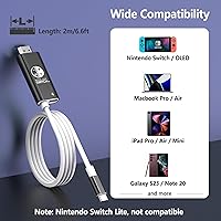 Vista 2 de RREAKA Cable de conversión USB C a 4K HDMI para Nintendo SwitchSwitch OLED, cable adaptador HDMI de TV compatible con Nintendo Switch, Steam Deck