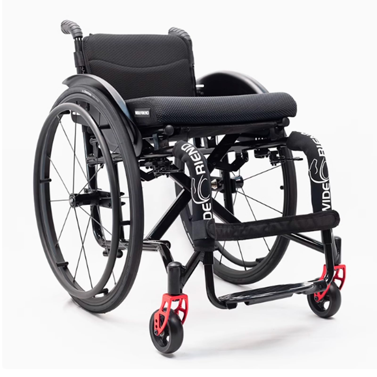 Silla De Ruedas Deportiva Plegable, Aleación De Aluminio Ligera, Ruedas Desmontables, Reposapiés Abatible, Apto para Todas Las Edades(38cm/14.9in)