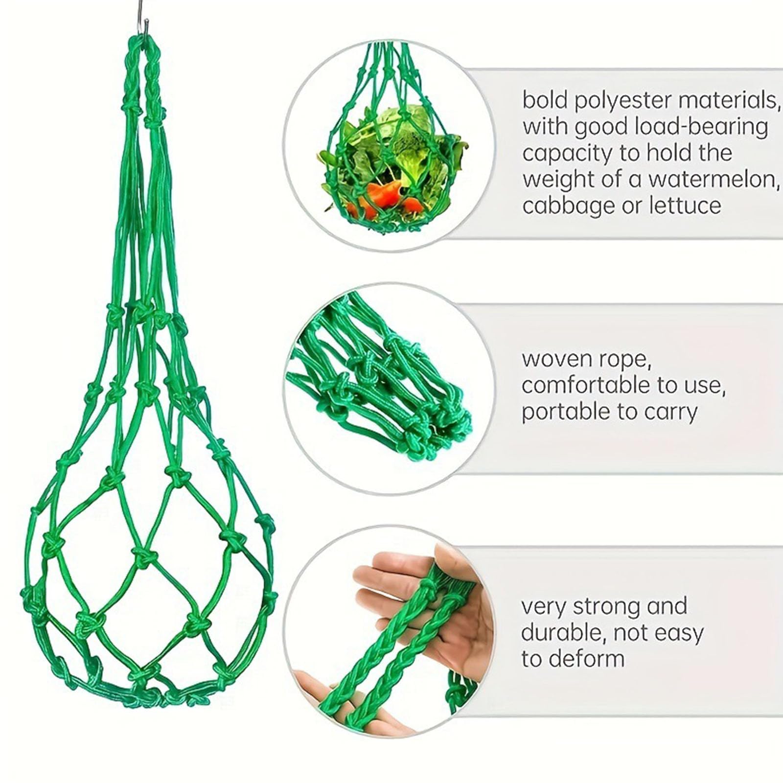 CATSELURRY Chicken Vegetable Net String Bag Poultry Fruit Holder Chicken Cabbage Feeder Treat Feeding Tool for Goose Duck Birds Chicken Feeder