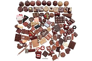 100-Piece Miniature Snack Chocolate Decoration Mixed Flatback Resin Sets