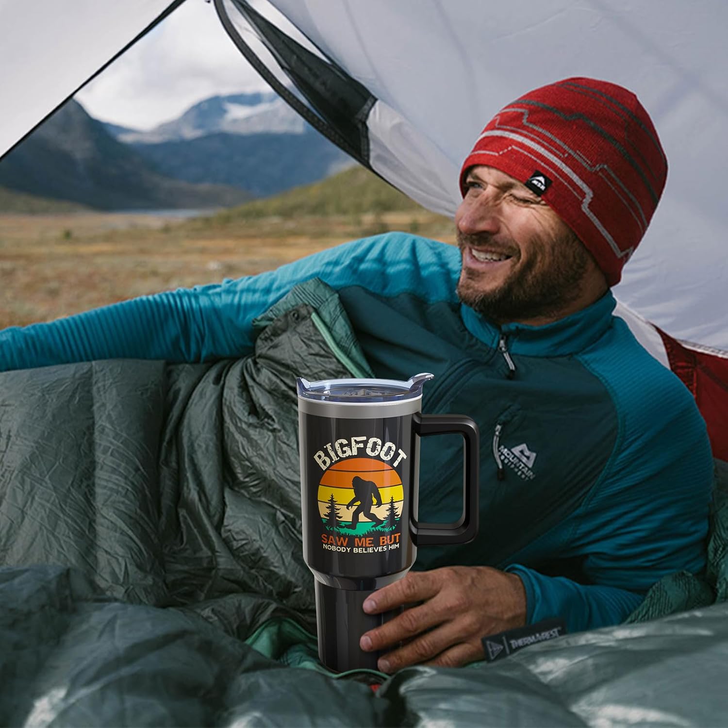 40oz Big/foot Tumbler with Handle - Sasquatch Gifts Cup for Dad Father's Day Birthday Christmas Gifts for Men - Image 6