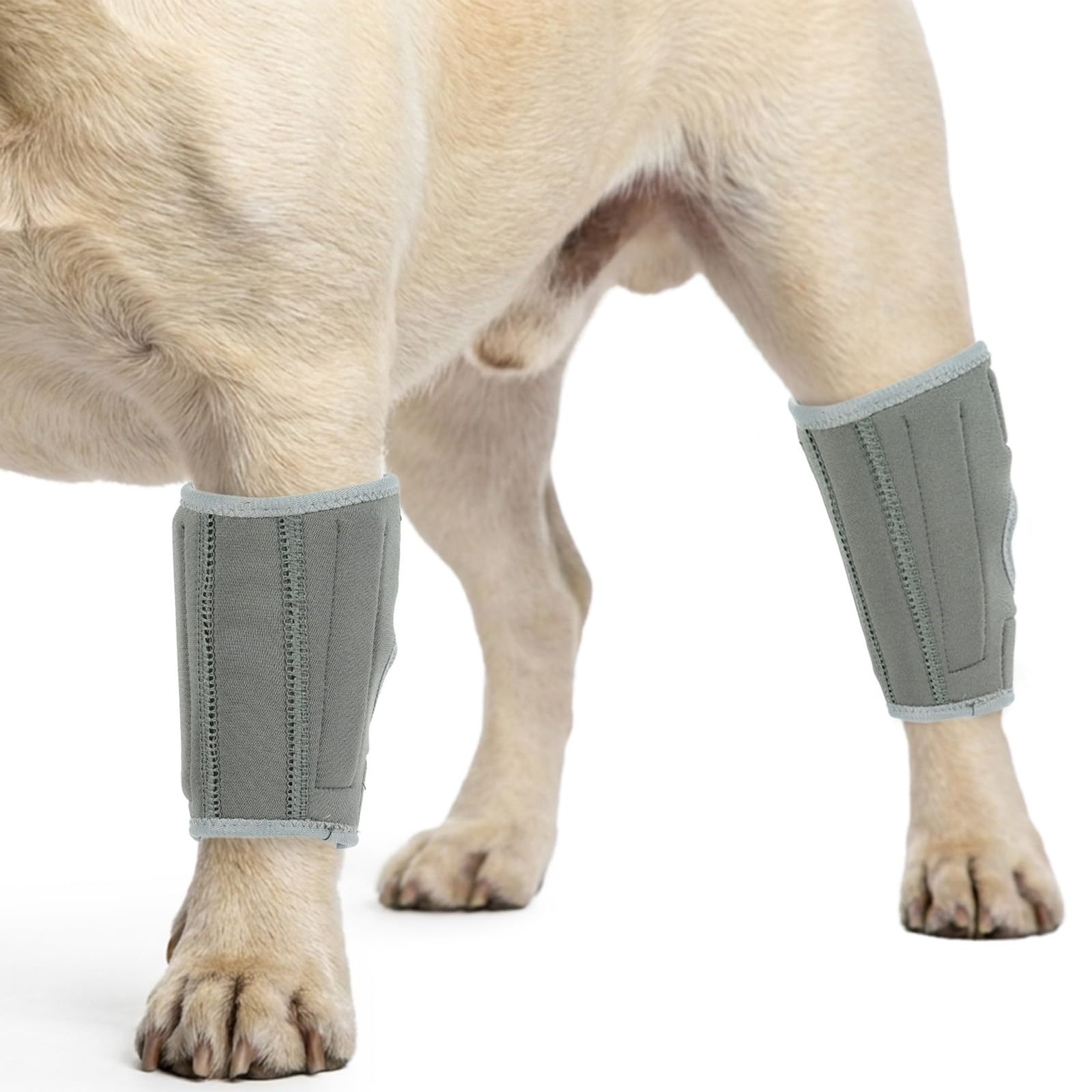 PUMYPOREITY 2Pcs Dog Rear Leg Hock, Joint Brace Hind Leg Wrap Protector and Extra Supportive, LegHock Joint Compression Sleeve for Wound Injury and Sprain Healing of Arthritis(Grey, M)