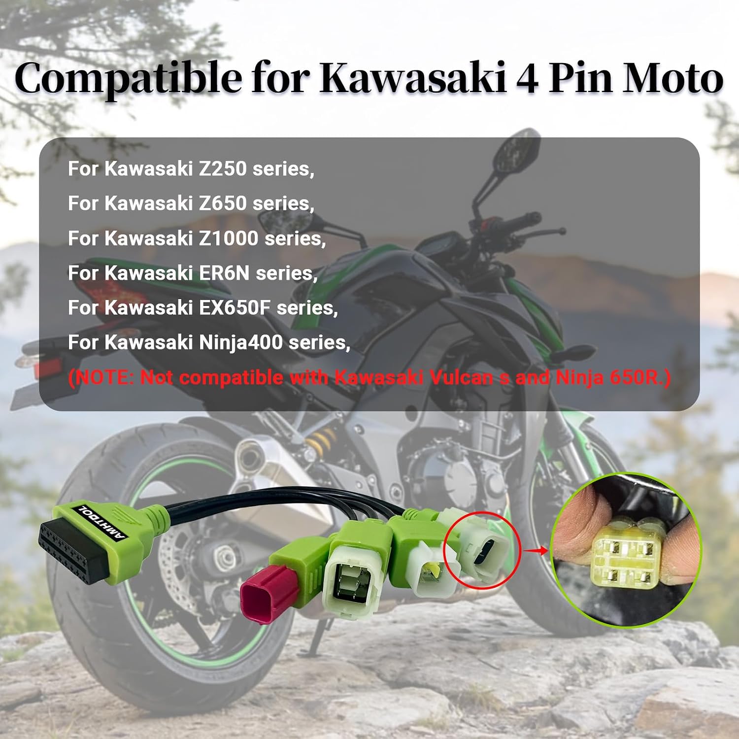 OBD2 Adapter for Kawasaki 4 Pin 6 Pin to 16Pin OBD Diagnostic Cable