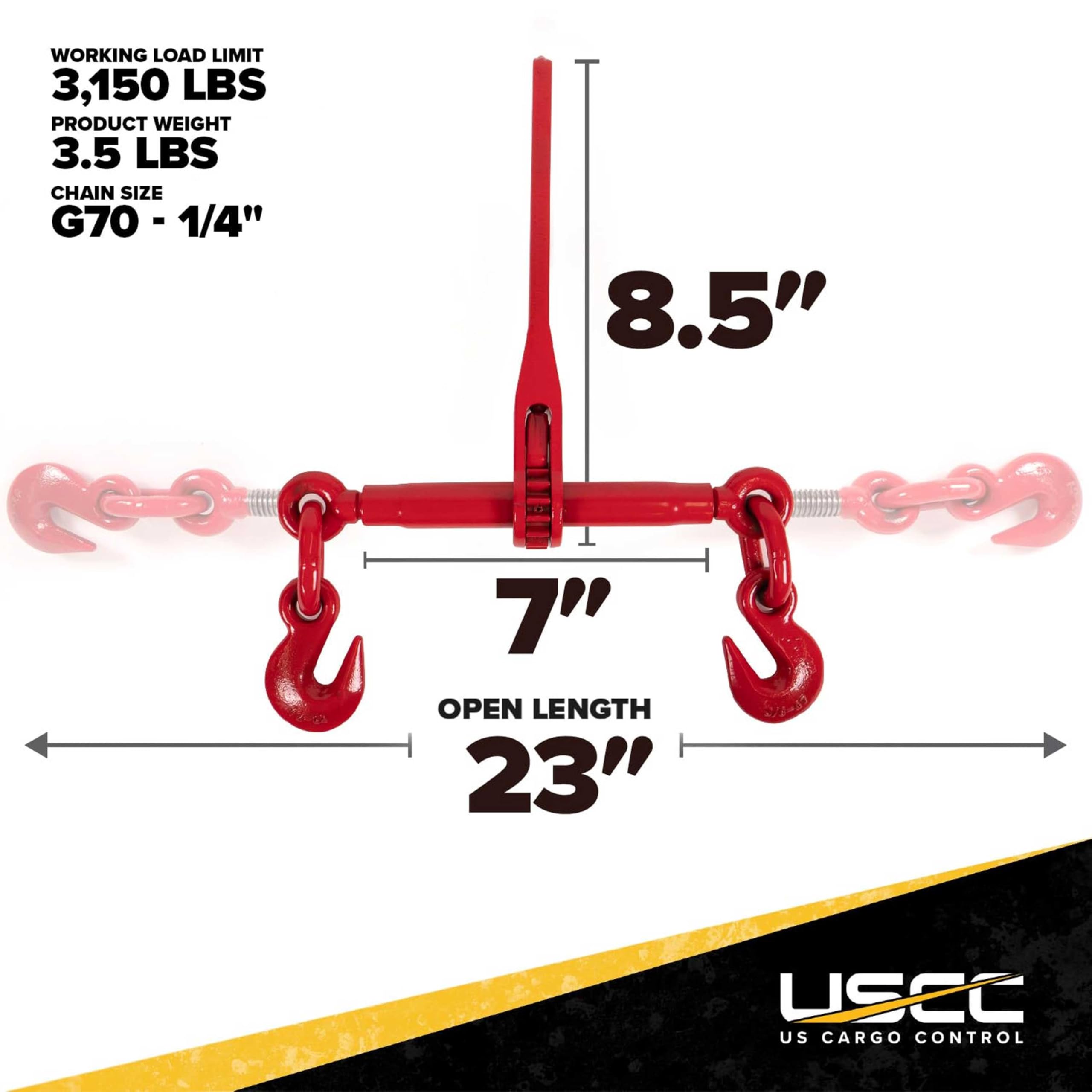 US Cargo Control Ratchet Chain Binders - 3150 LBS -3
